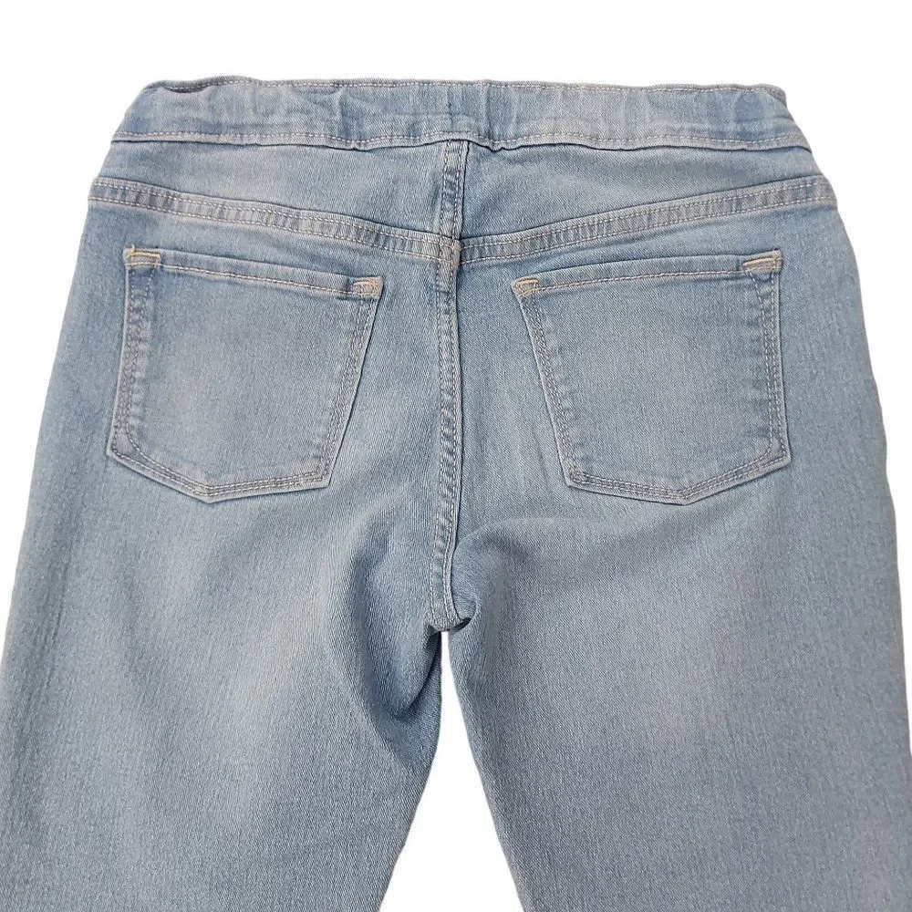Old Navy Jeggings Girls Large 10-12 Blue Skinny Crop Stretch Raw Hem